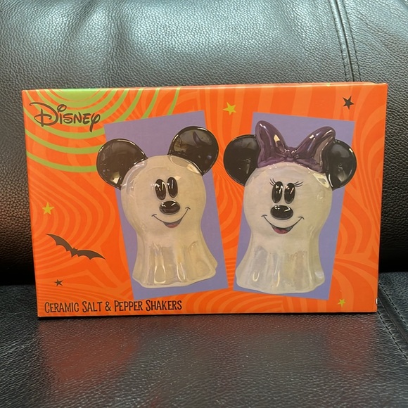 Disney Mickey and Minnie Ghost Iridescent Salt and Pepper Shakers - Picture 2 of 12